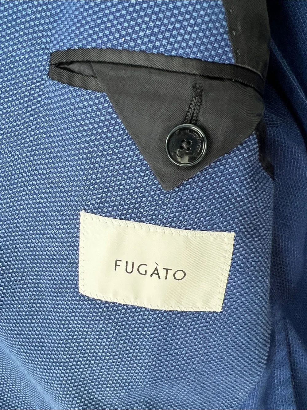 Italian Fugato, Giovanni Marques Men's Double-Breasted Blue Sport Blazer